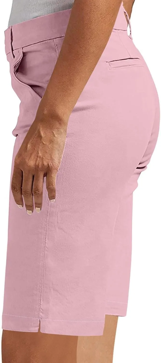 Women's Bermuda Shorts, Summer Dressy Shorts for Women Chino Straight Leg High Waisted Casual Summer
