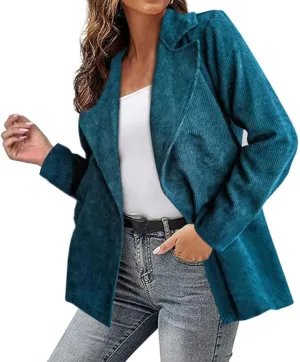 Women's Blazer 2024 Fall Casual Slim Fit Notch Lapel Open Front Business Work Office Dressy Suit Jackets with Pockets