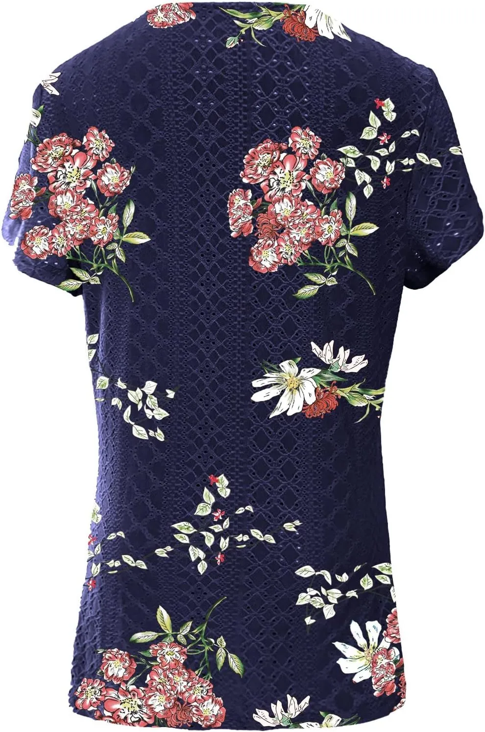 Women's Cap Sleeve Lace Trim Deep V Neck Casual Shirts 2024 Trendy Loose Tee Summer Fashion Sexy Shirt Blouse