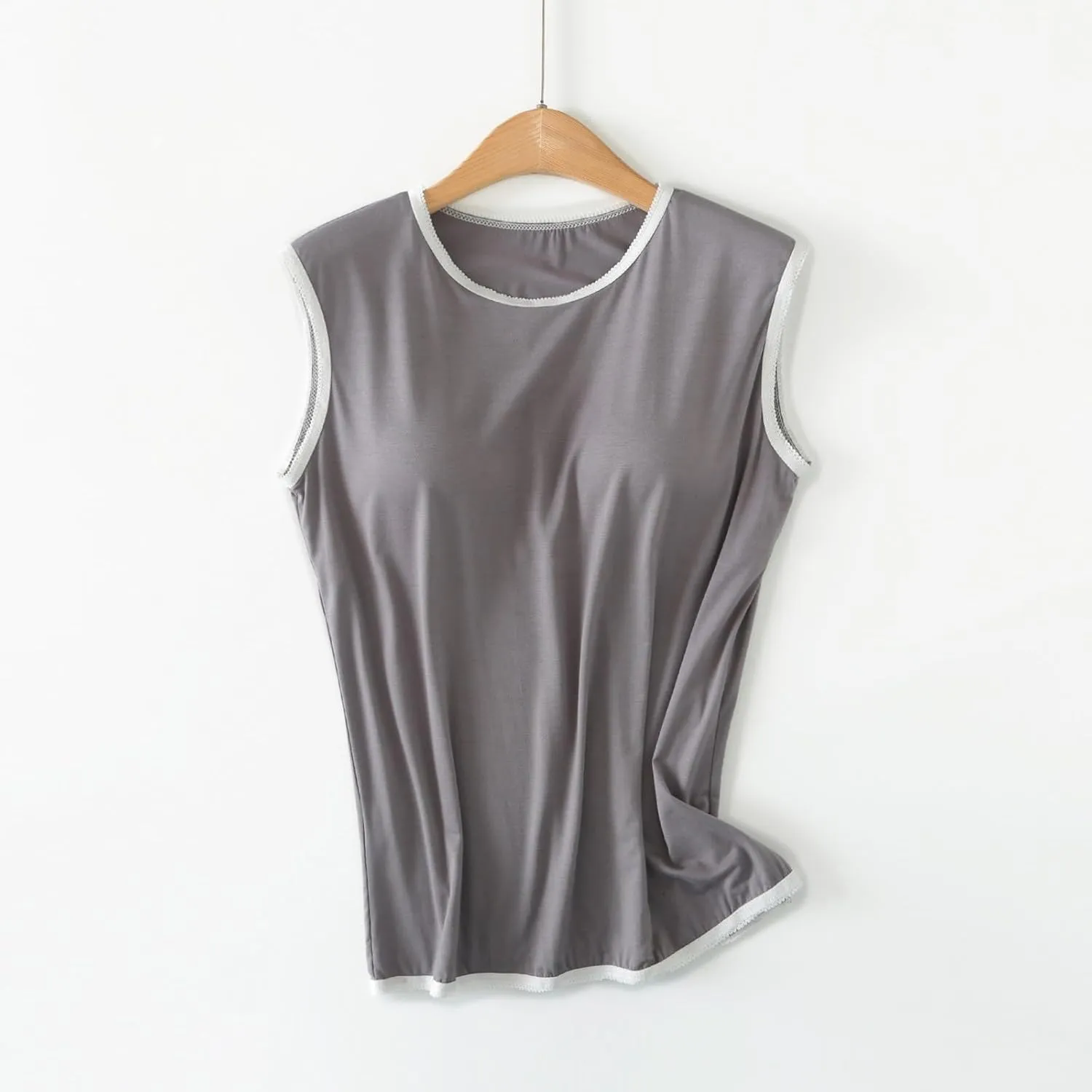 Womens Crew Neck Tank Tops Sleeveless Shirts Lace Thin Summer Casual Going Out Lightweight Stylish Blouses Shirt