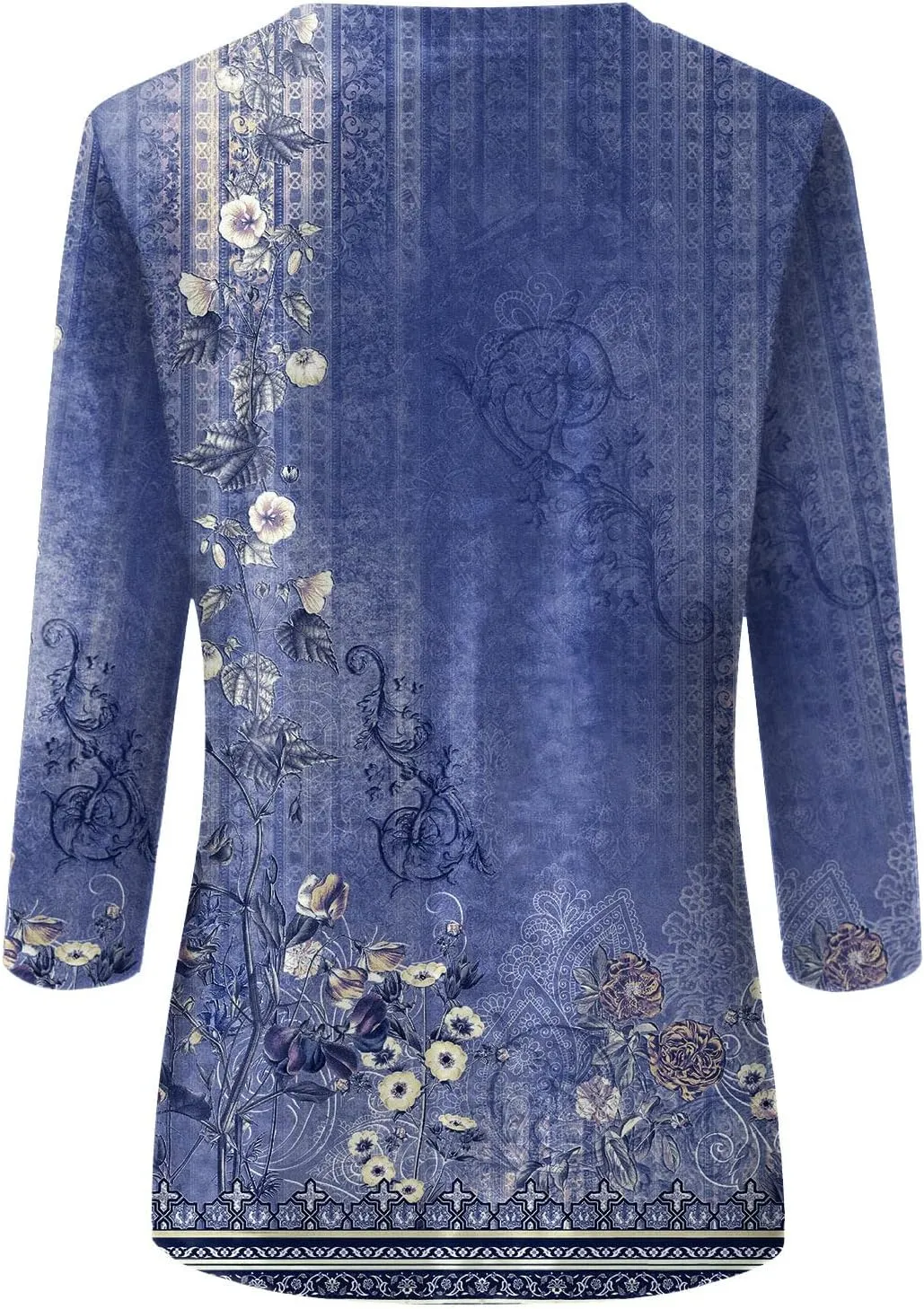 Women's Crewneck 3/4 Sleeve Tops,Casual Trendy Loose Fit Summer T Shirts Plain Tees Basic Tunic Blouses
