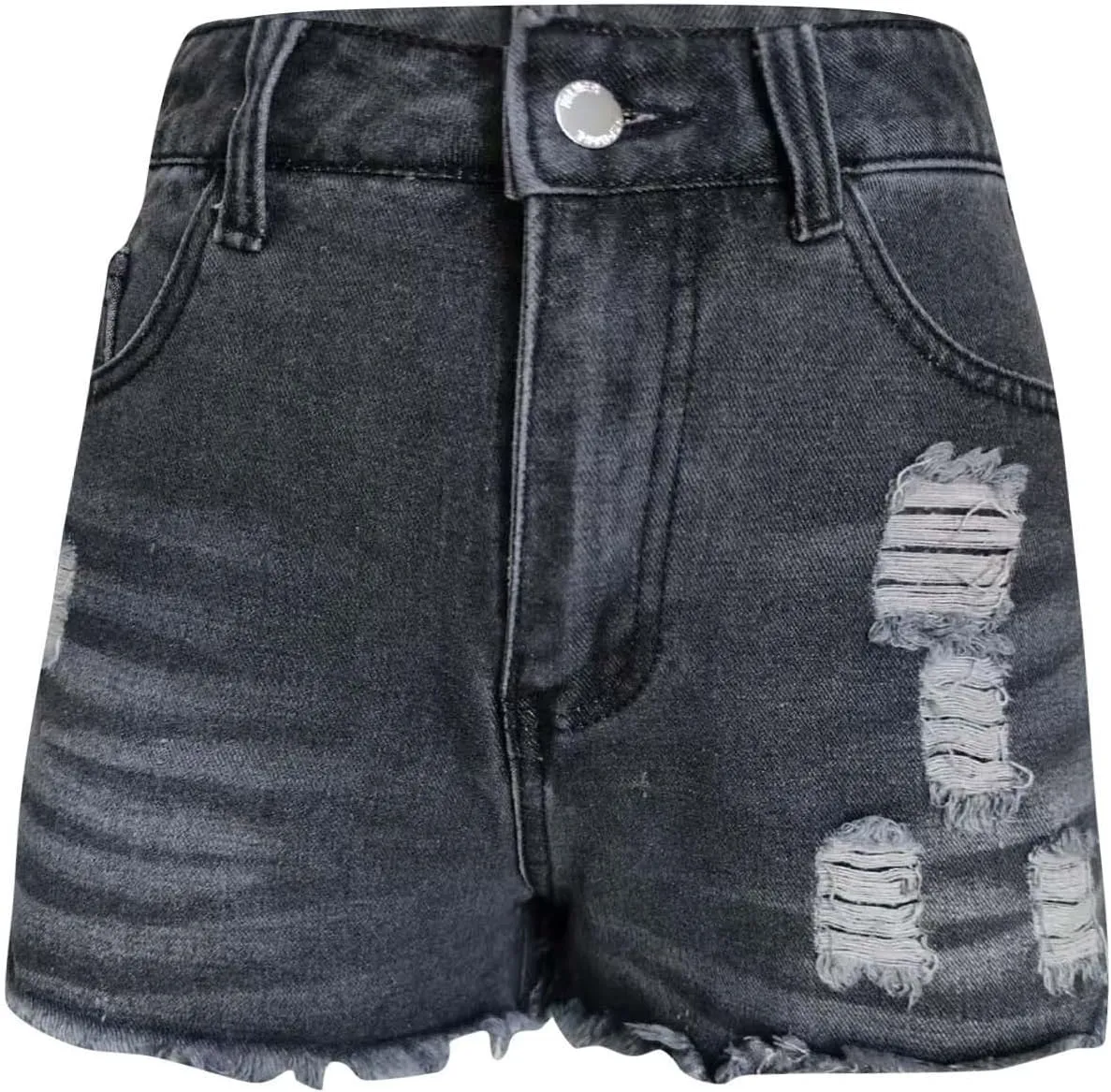 Women's Denim Shorts 2025 Summer High Rise Ripped Stretchy Jean Shorts Distressed Frayed Raw Hem Casual Short Jeans