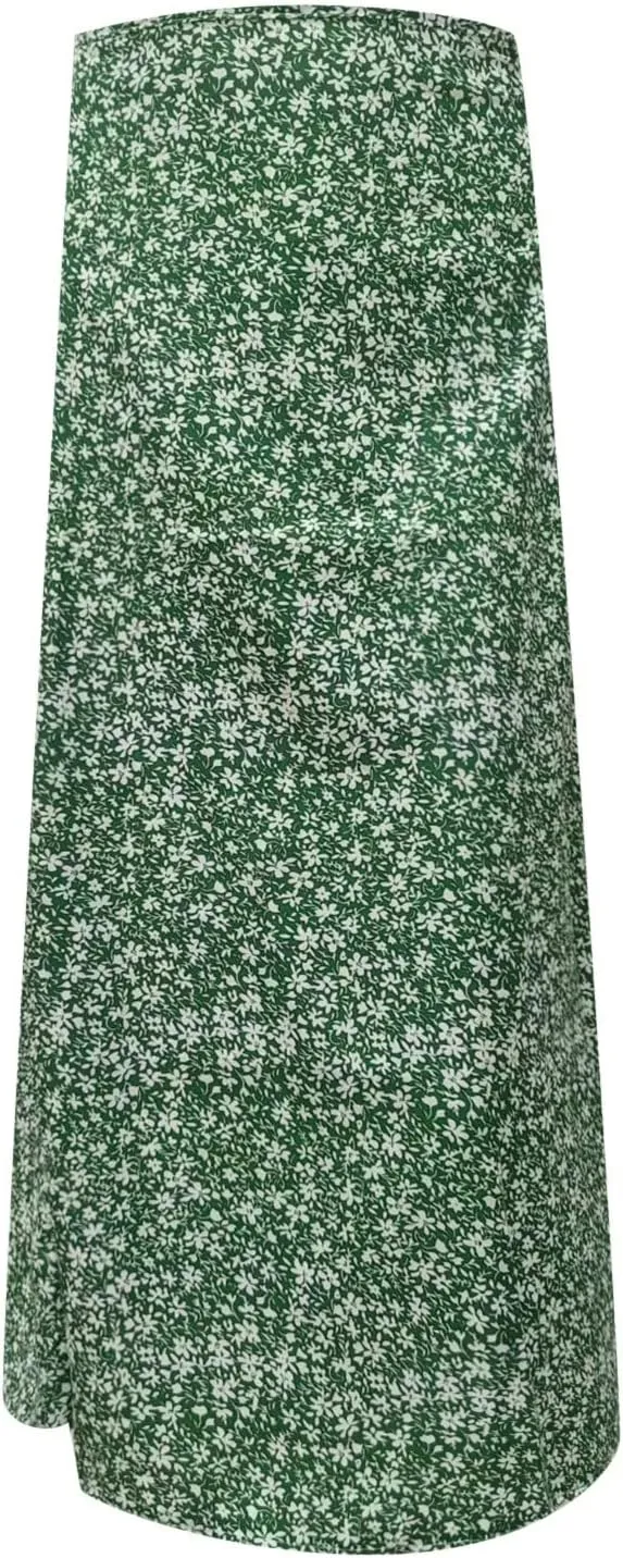 Womens Floral Maxi Skirt Boho Side Slit Flowy Summer Long Skirts Comfy High Waist Beach Print A-Line Skirts 2025