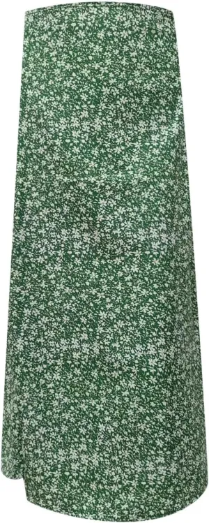 Womens Floral Maxi Skirt Boho Side Slit Flowy Summer Long Skirts Comfy High Waist Beach Print A-Line Skirts 2025