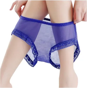 Womens Ice Silk Ladies Panties Low Waist Thongs Breathable Underpants Underwear for Women Seamless Comfor