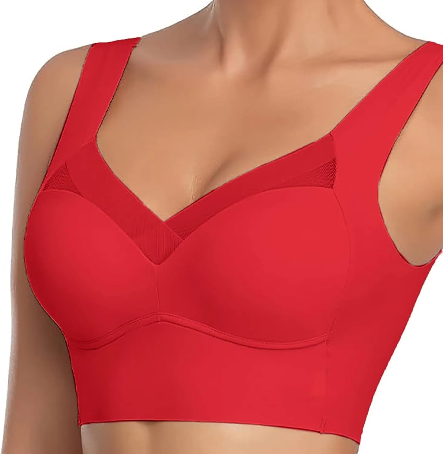 Women's Large Lace Bra Full Coverage Adjustable Bralette Comfortable Soft Daily Brassiere Seamless Leisure Bras