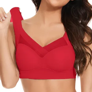 Women's Large Lace Bra Full Coverage Adjustable Bralette Comfortable Soft Daily Brassiere Seamless Leisure Bras