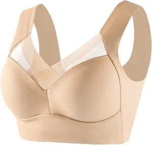 Women's Large Lace Bra Full Coverage Adjustable Bralette Comfortable Soft Daily Brassiere Seamless Leisure Bras