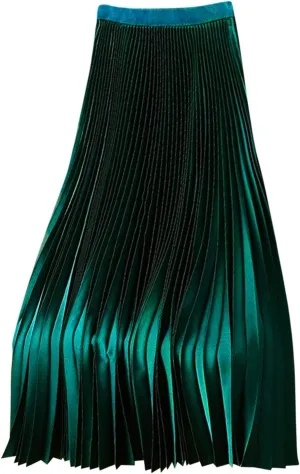 Womens Lightweight Pleated Skirt Summer High Waist Swing Midi Skirts Casual Versatile Flowy Plain A-Line Skirts