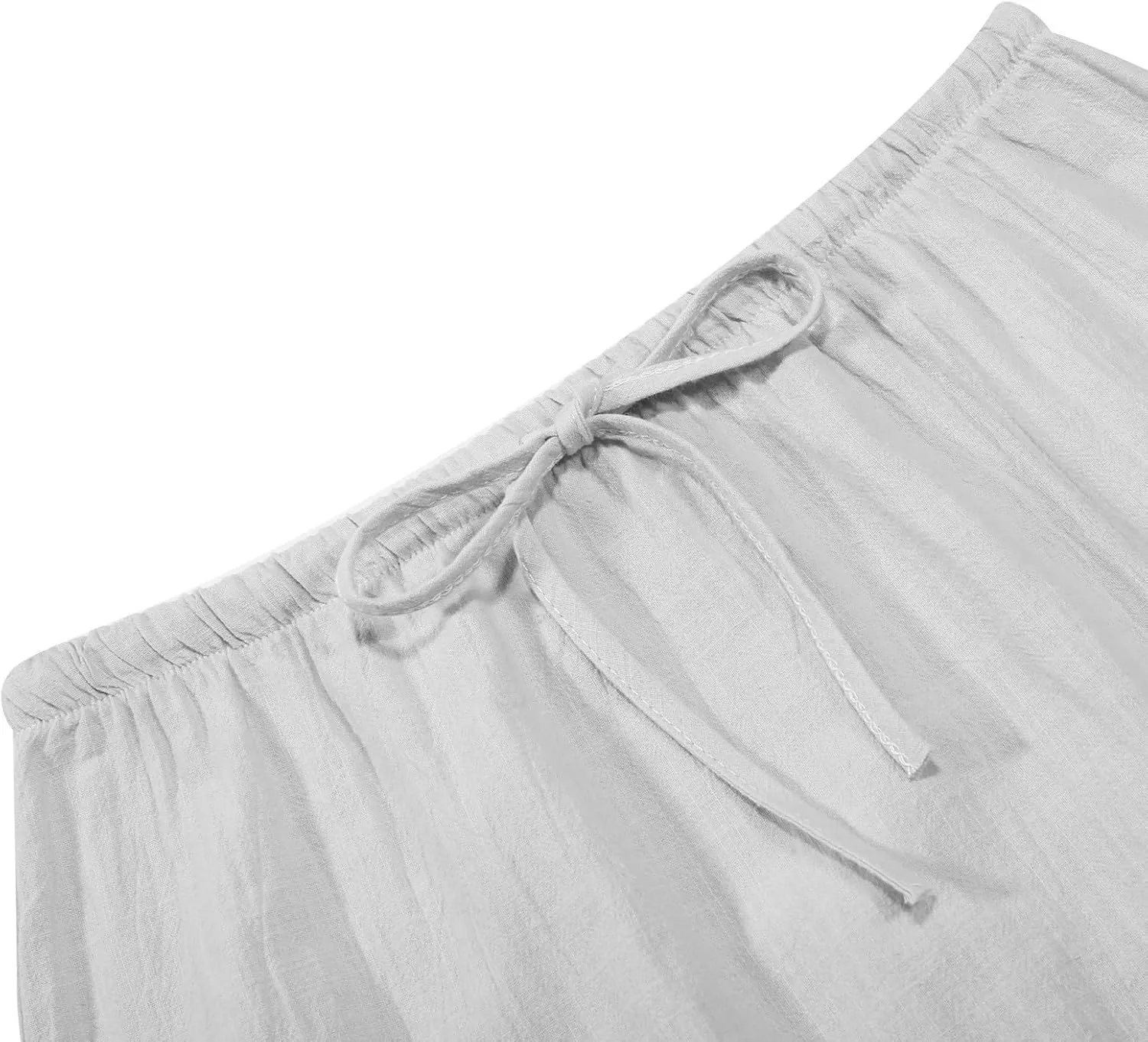 Womens Linen Maxi Skirts Summer Casual Boho Beach Vacation Comfy Flowy Long Drawstring Waist A Line Skirts