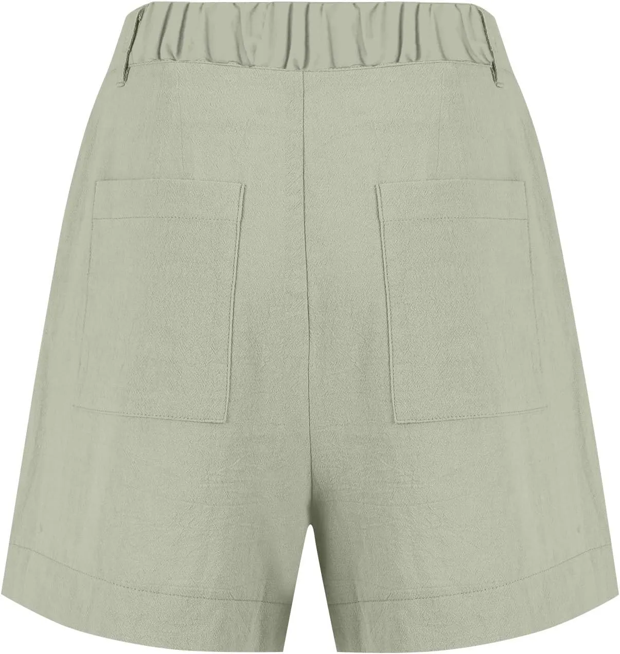 Womens Linen Shorts Dressy Casual High Waisted Pleated Bermuda Shorts Comfy Summer Wide Leg Short Pants with Pockets