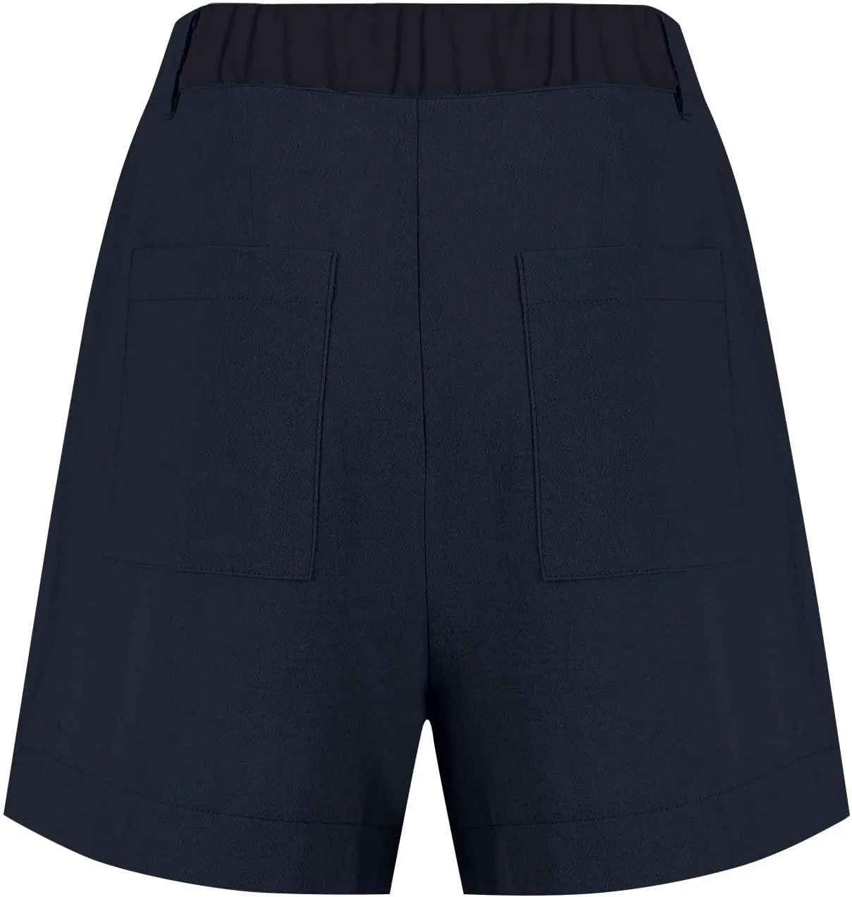 Womens Linen Shorts Dressy Casual High Waisted Pleated Bermuda Shorts Comfy Summer Wide Leg Short Pants with Pockets
