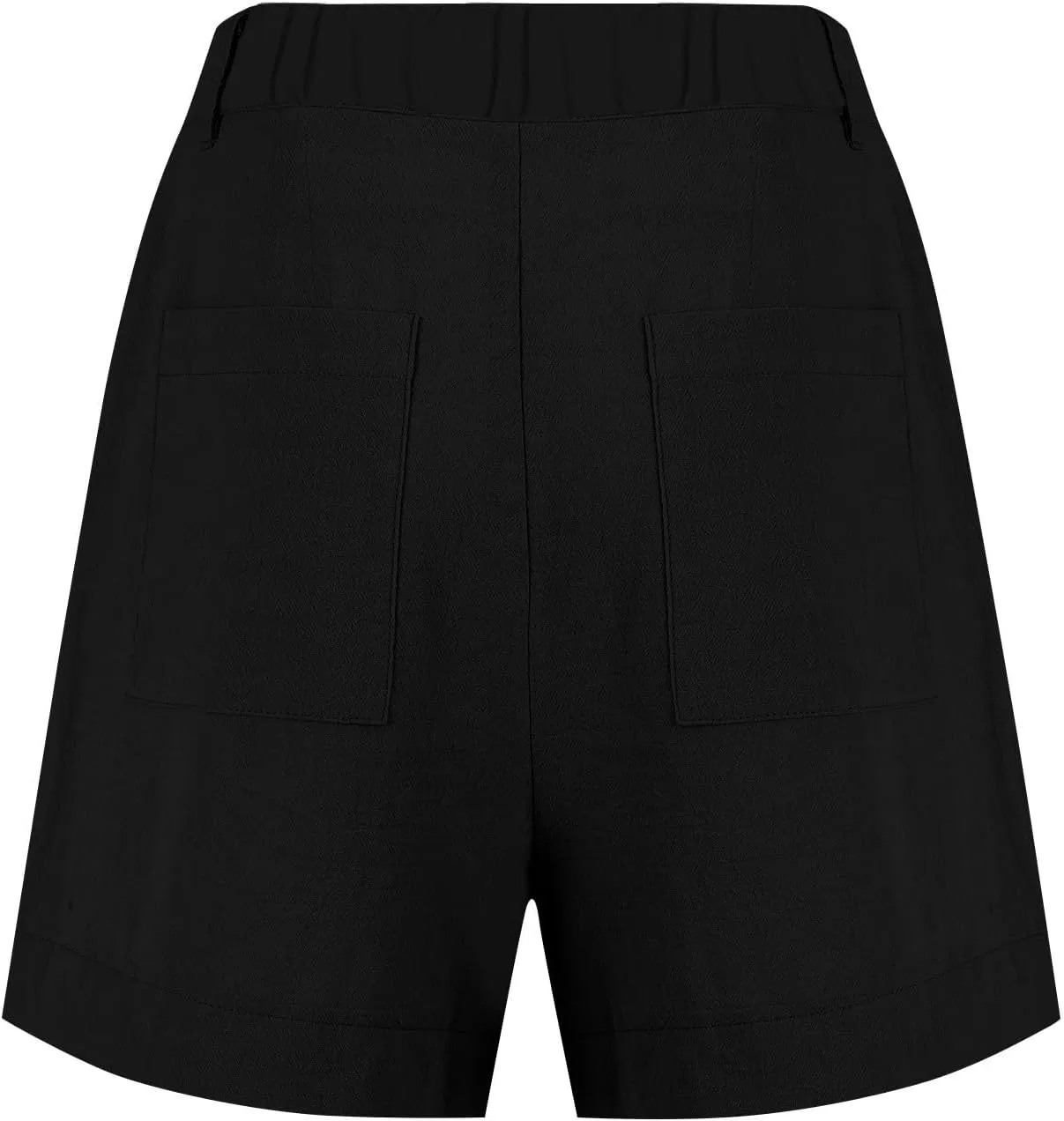 Womens Linen Shorts Dressy Casual High Waisted Pleated Bermuda Shorts Comfy Summer Wide Leg Short Pants with Pockets