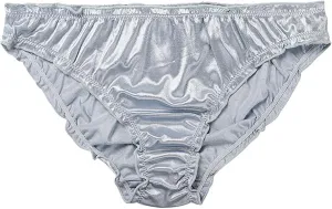 Women's Mid Waist Panties Ruffle Ruched Bikini Briefs Solid Comfort Underwear Sexy Satin Brief for Women Girls