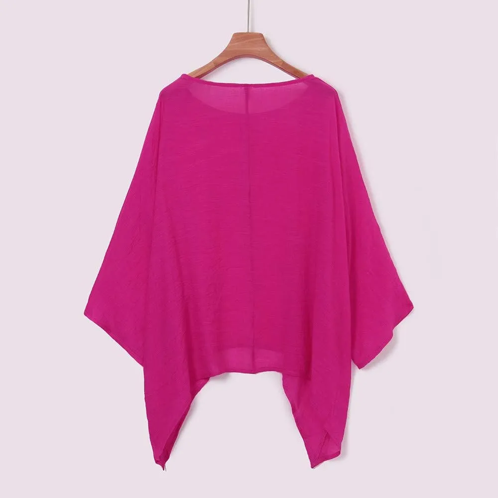 Women's Short Sleeve Linen Shirt Casual V Neck Oversized T Shirts Solid Color Loose Summer Tee Top