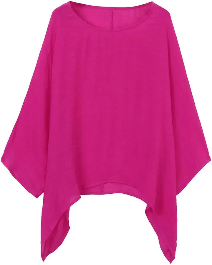 Women's Short Sleeve Linen Shirt Casual V Neck Oversized T Shirts Solid Color Loose Summer Tee Top