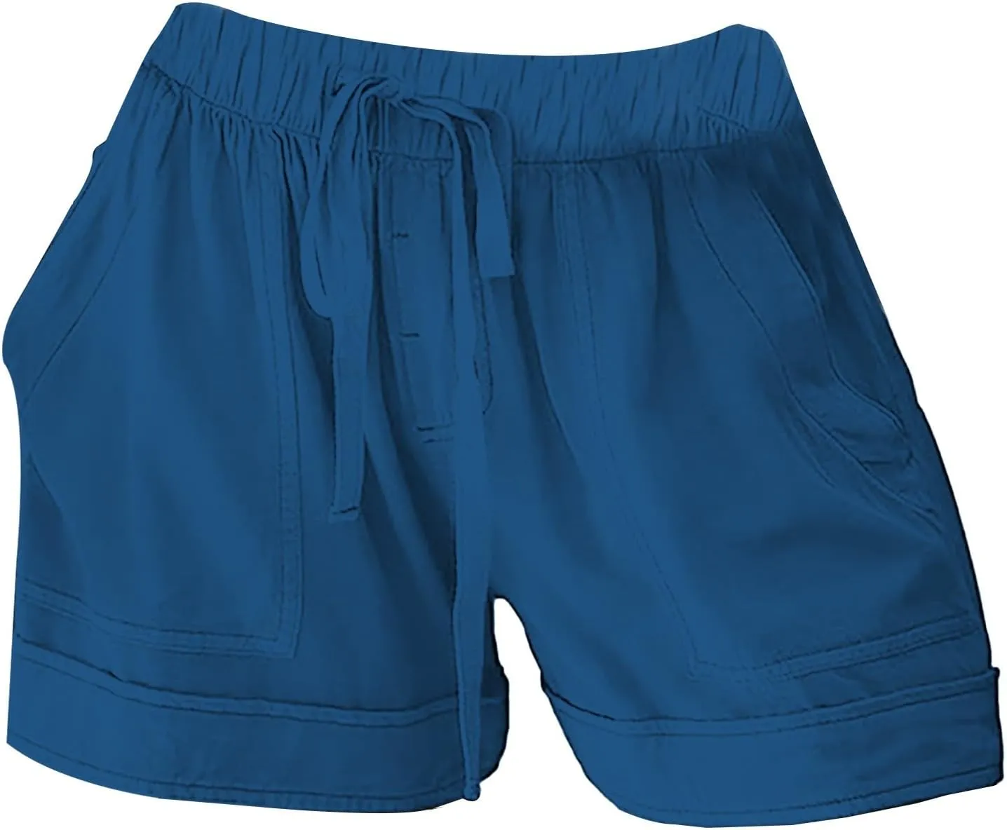 Womens Shorts 2025 Summer Casual Trendy Solid Pants High Waist Elastic Drawstring Comfy Lightweight with Deep Pockets