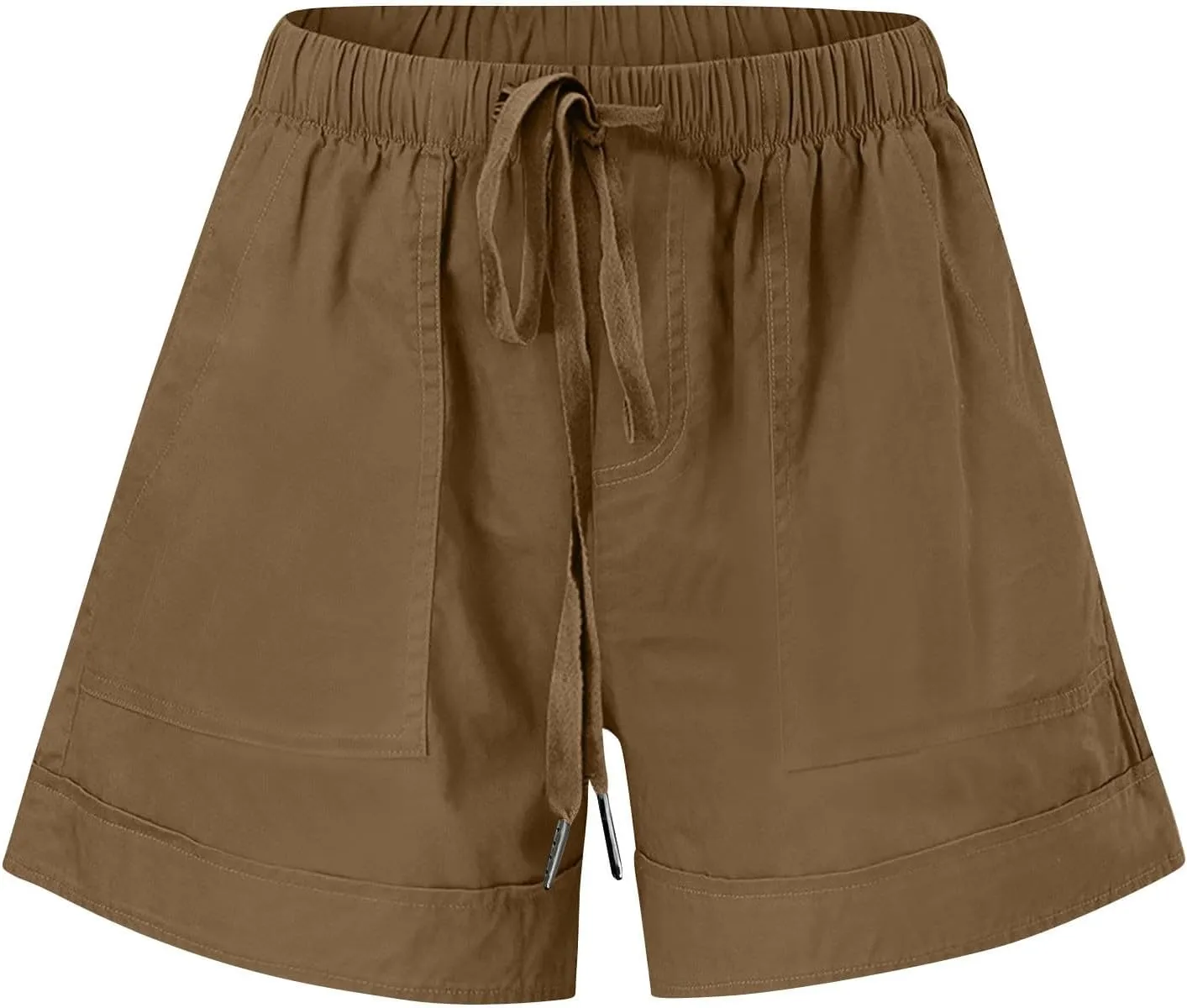 Women's Summer Shorts Casual Trendy Pockets Shorts Drawstring Elastic Waist Loose Short Pants Beach Vacation Outfits