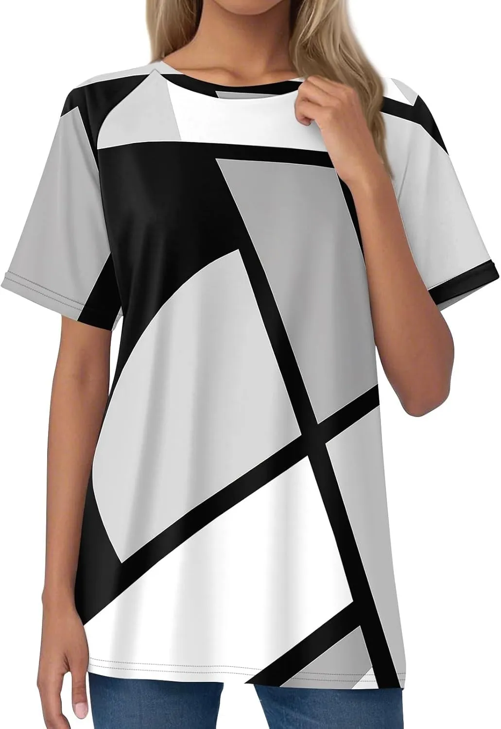 Womens Summer Tops Going Out Workout Outfits Short Sleeve T Shirts Business Casual Dressy Fashion Trendy Clothes 2025