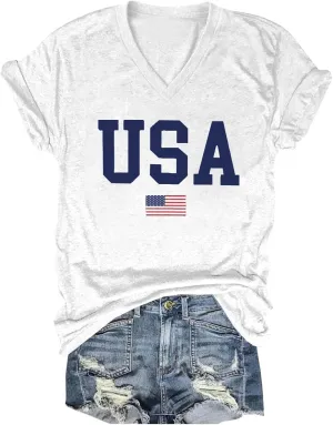 Women's T-Shirts V-Neck Dragonfly Tee Cute Summer Graphic Shirts Vintage Boho Flowers Short Sleeve T Shirt