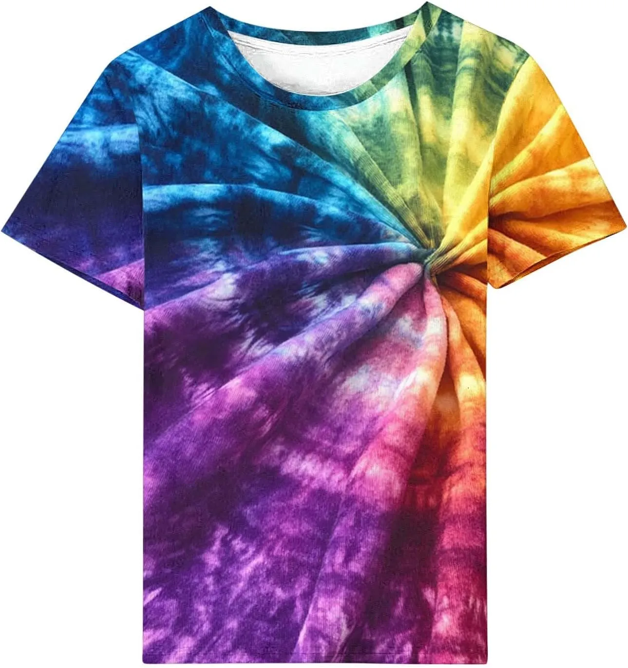Womens Teens Girls Tie Dye Gradient Tshirts Hippie Shirts Plus Size Tops Short Sleeve Dressy Casual Loose Fit Tees