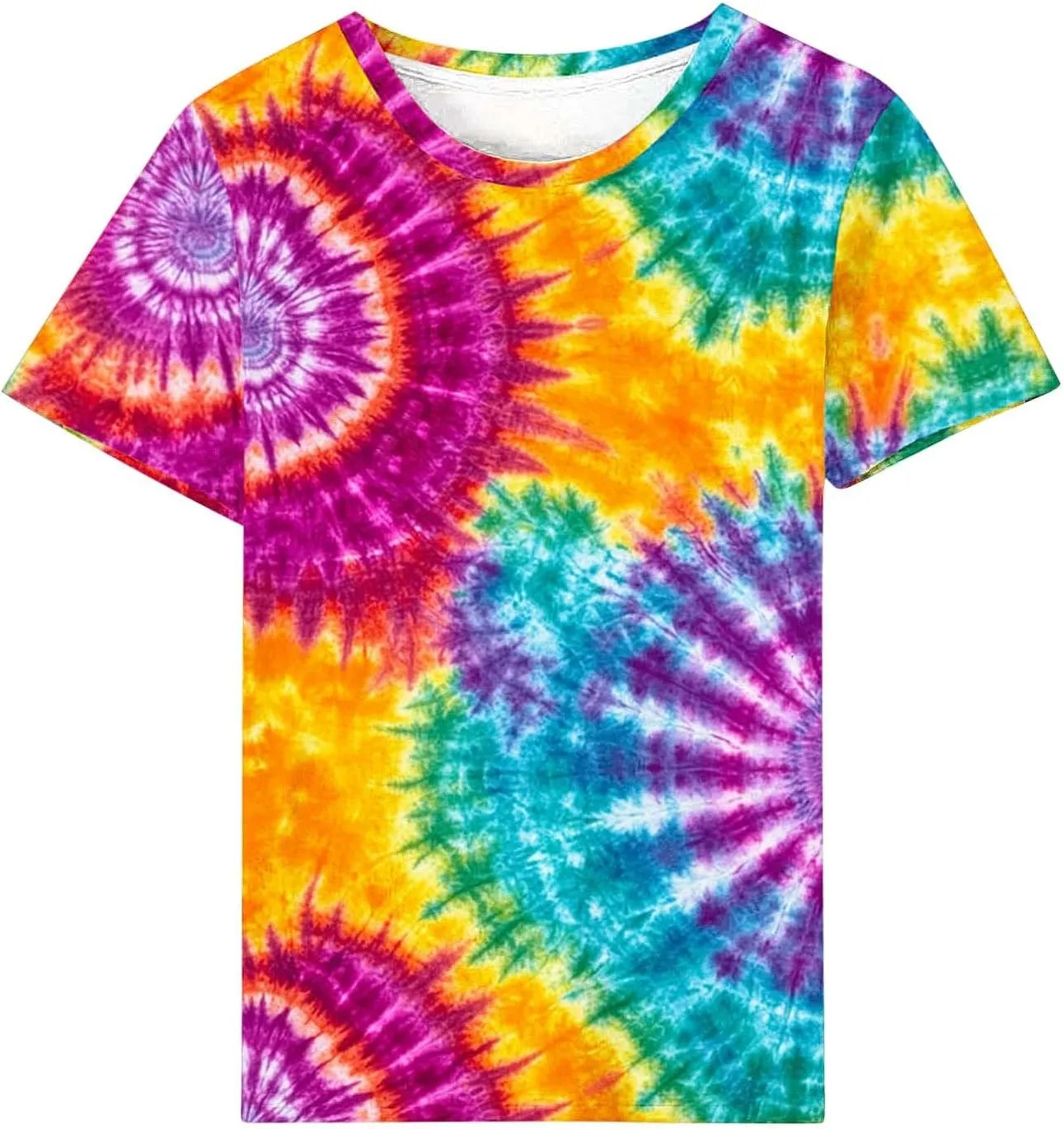 Womens Teens Girls Tie Dye Gradient Tshirts Hippie Shirts Plus Size Tops Short Sleeve Dressy Casual Loose Fit Tees