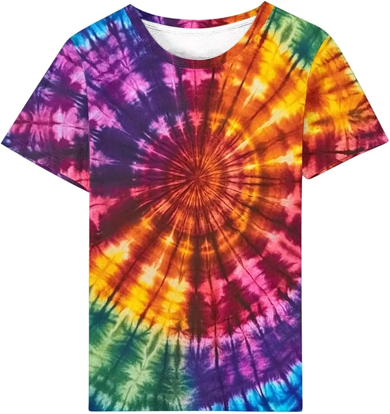 Womens Teens Girls Tie Dye Gradient Tshirts Hippie Shirts Plus Size Tops Short Sleeve Dressy Casual Loose Fit Tees