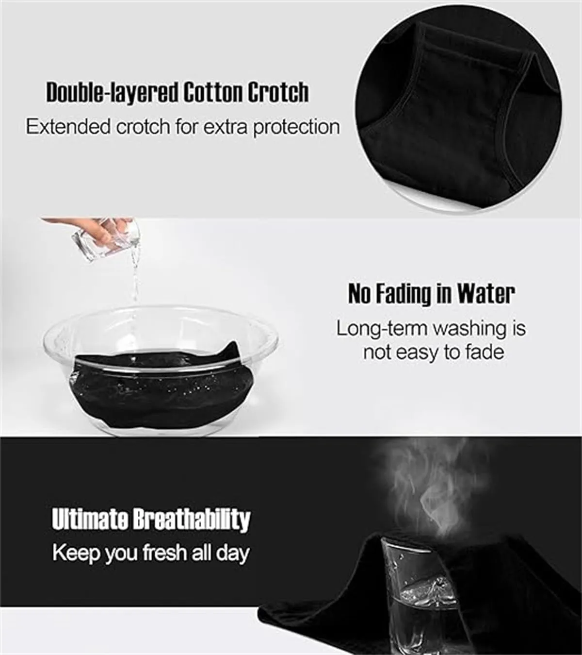 Womens Underwear Cotton High Waist Tummy Control Panties Seamless Breathable Full Coverage Women's Briefs 5 Pack