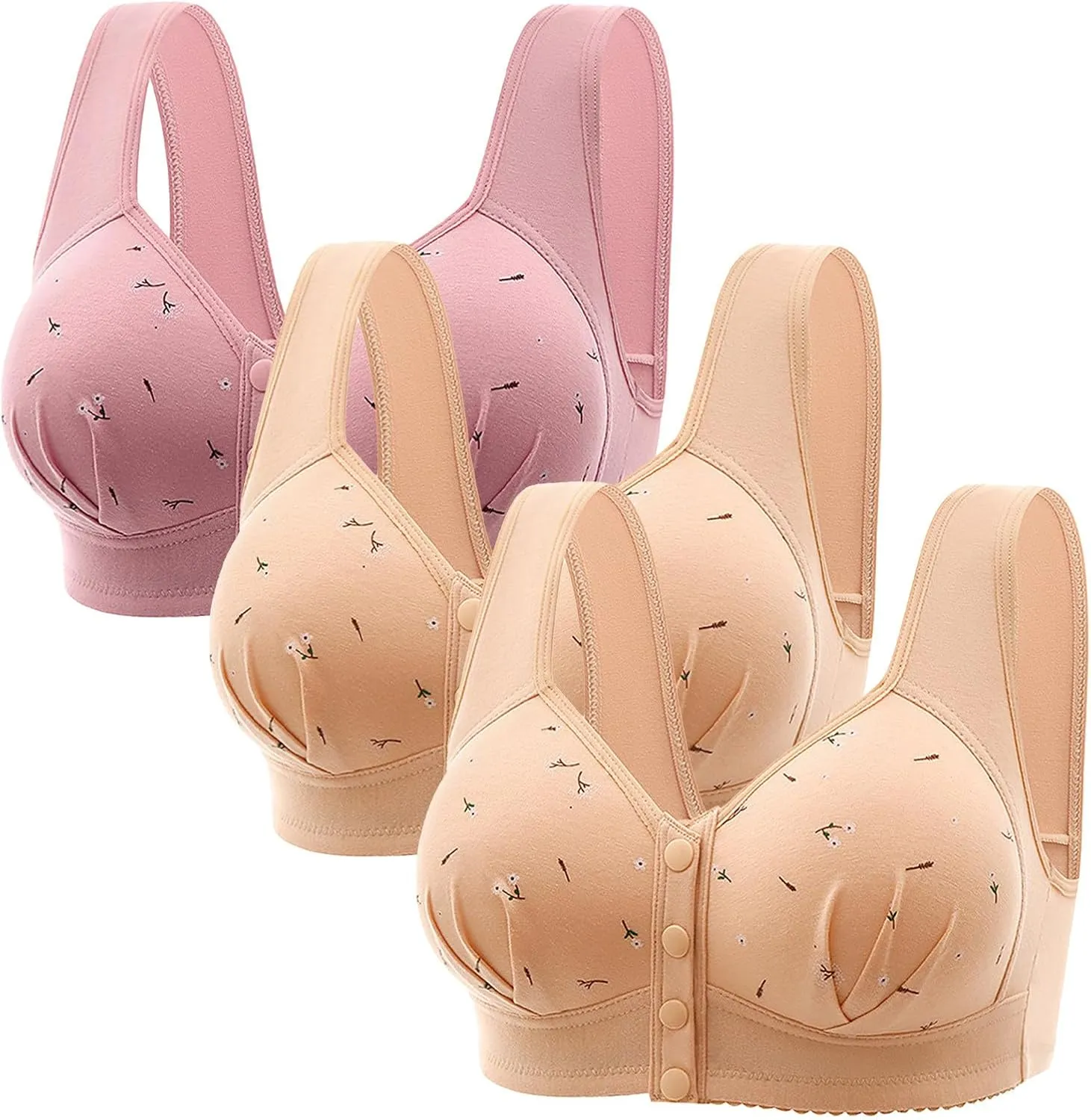 Women's Wireless Bra Bralettes for Women with Support Soft Wireless Bralette Full Coverage Sport Everyday Bra