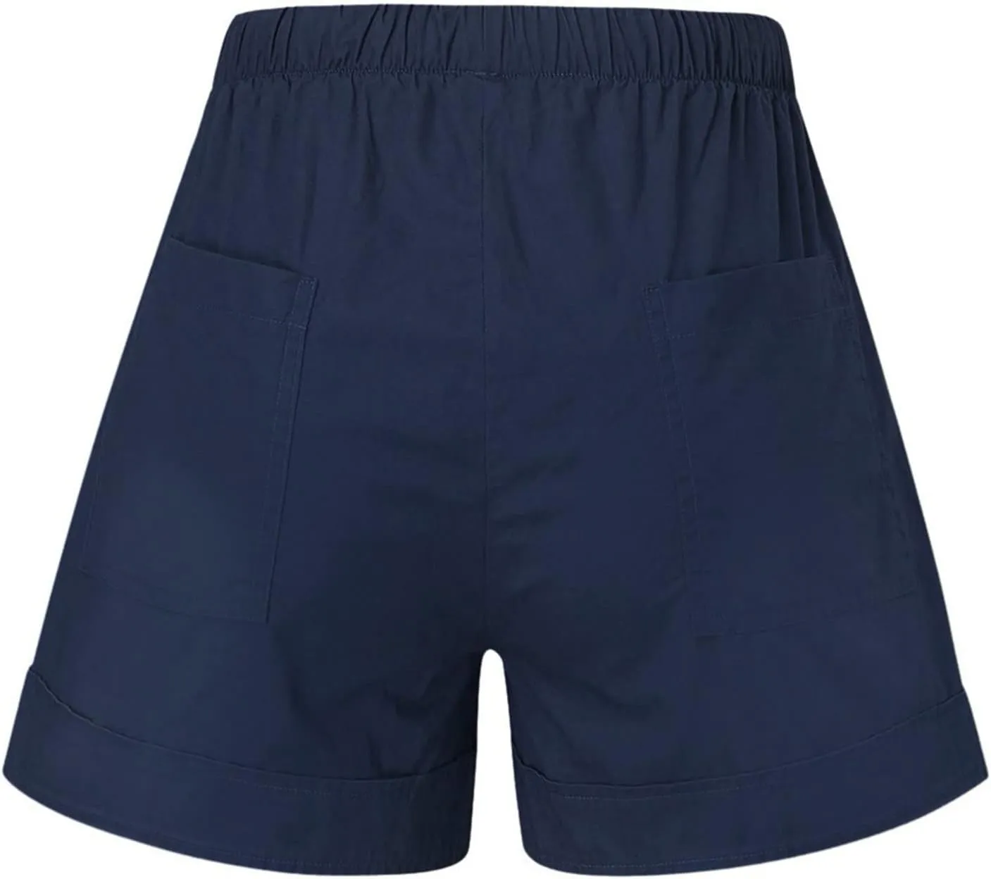 ZDRZK Womens Summer Shorts Plus Size Solid Comfy Drawstring Casual Shorts Elastic Waist Pocket Loose Travel Shorts Pants